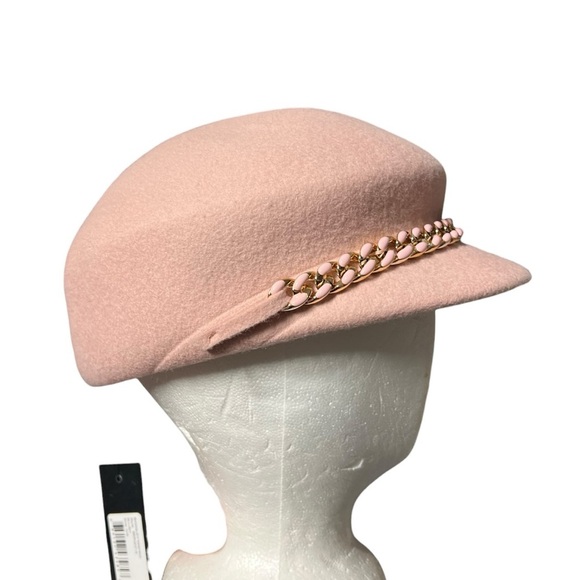 ?NEW w/tag Badgley Mischka Wool Blush Pink Newsboy Cap One Size main image 10